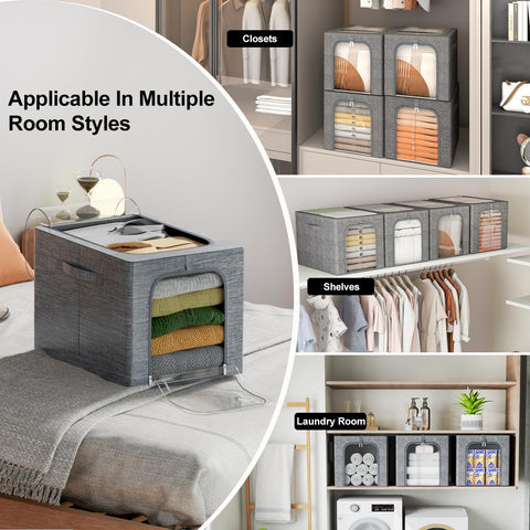 GoMaihe bins encourage tidy closet organization.