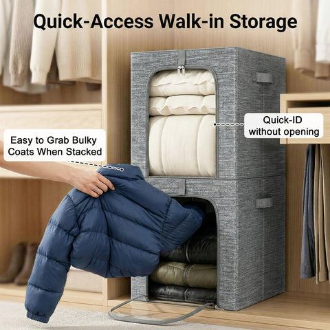 GoMaihe clear PVC window helps locate items quickly without unstacking.