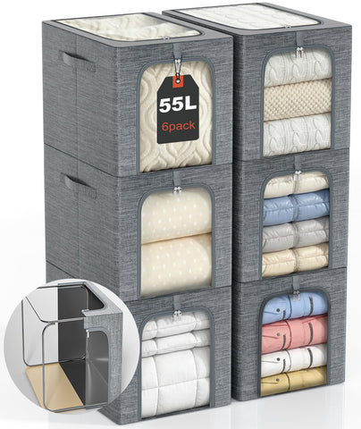 GoMaihe clothes storage bin with lid and window keeps garments organized and protected.