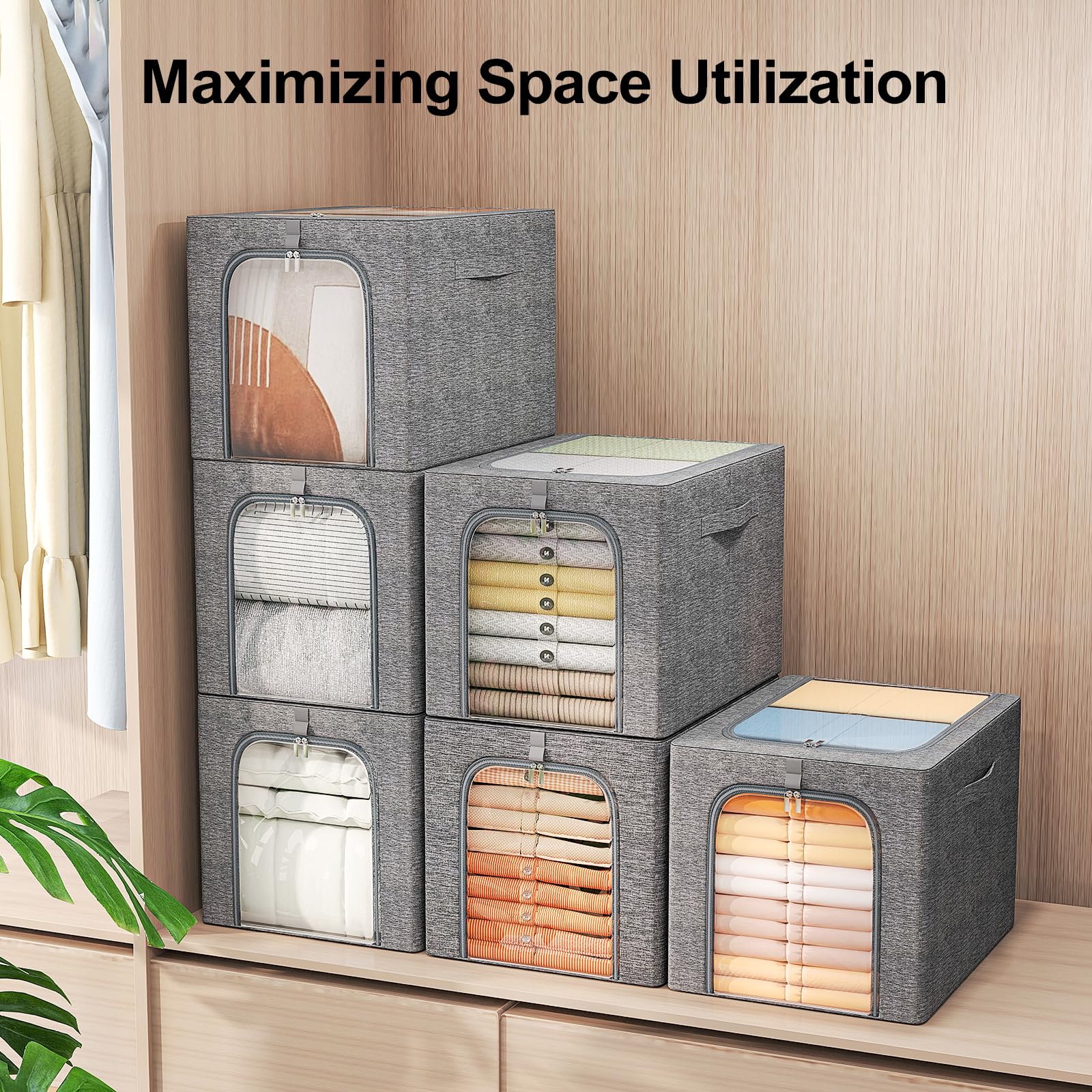GoMaihe durable cationic fabric bin protects seasonal belongings.