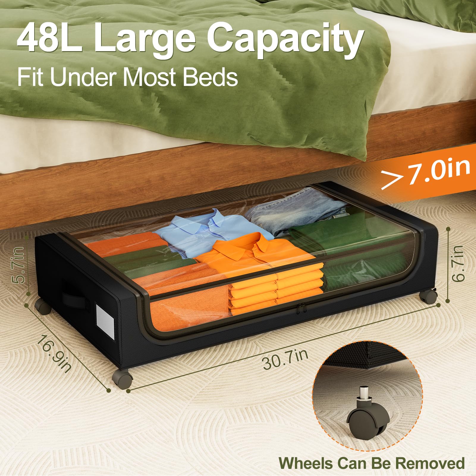 GoMaihe 360° wheels enable smooth under-bed movement.
