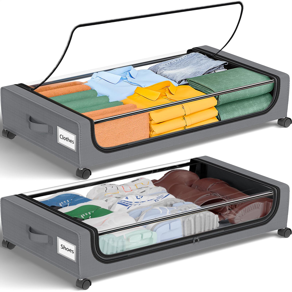 GoMaihe under-bed storage with wheels for easy rolling bins under beds