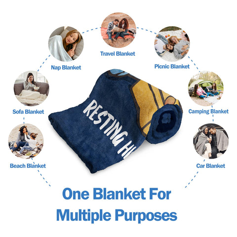 GoMelley portable throw blanket, lightweight for car trips and camping.