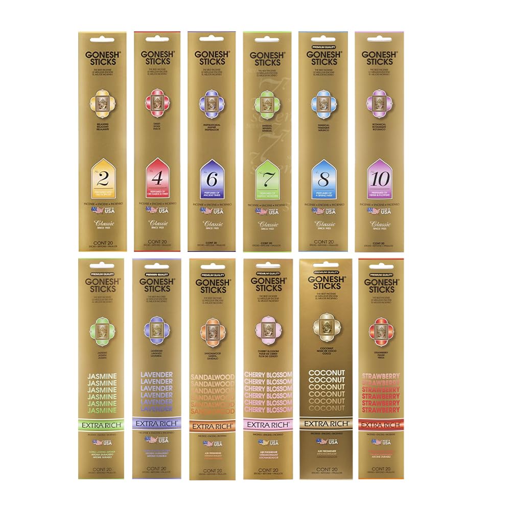 Gonesh Classic No. 2 incense sticks offer a relaxing fragrance for calm spaces.