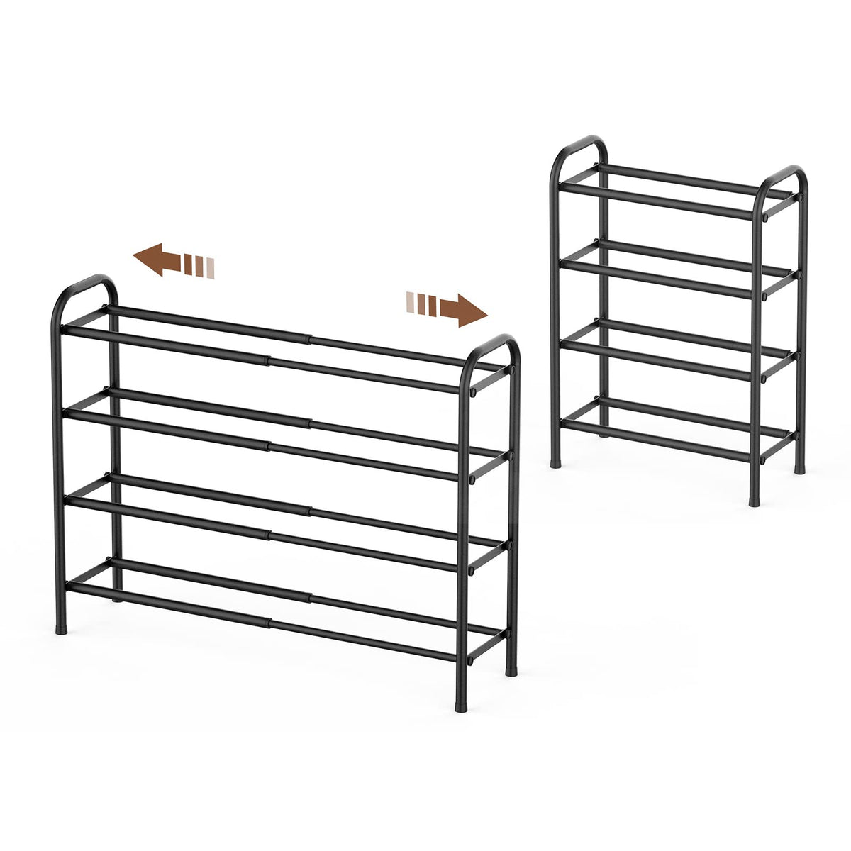 Gonfoam 4-tier expandable shoe rack assembly showing adjustable tiers.