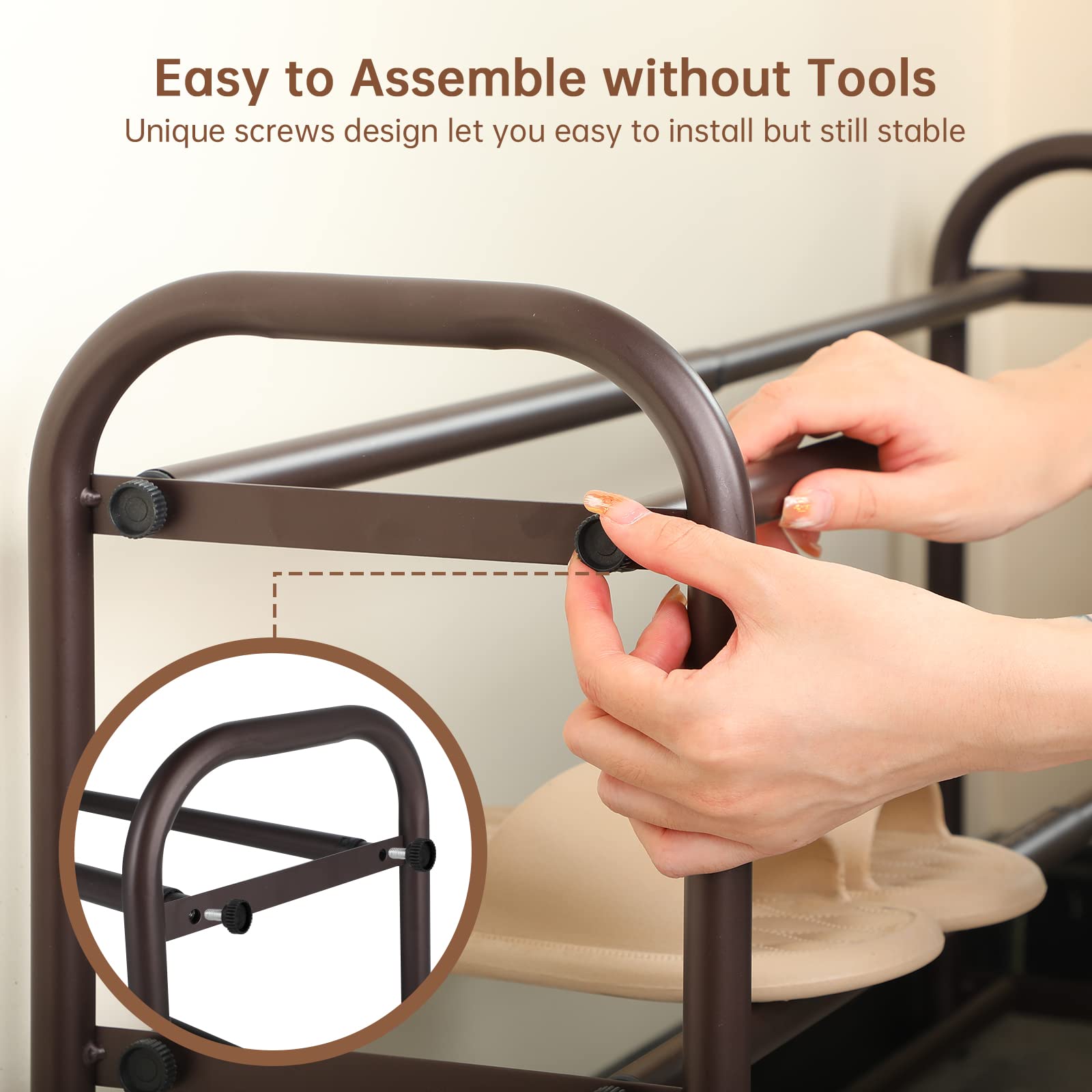 Gonfoam bronze finish metal frame adds subtle elegance.
