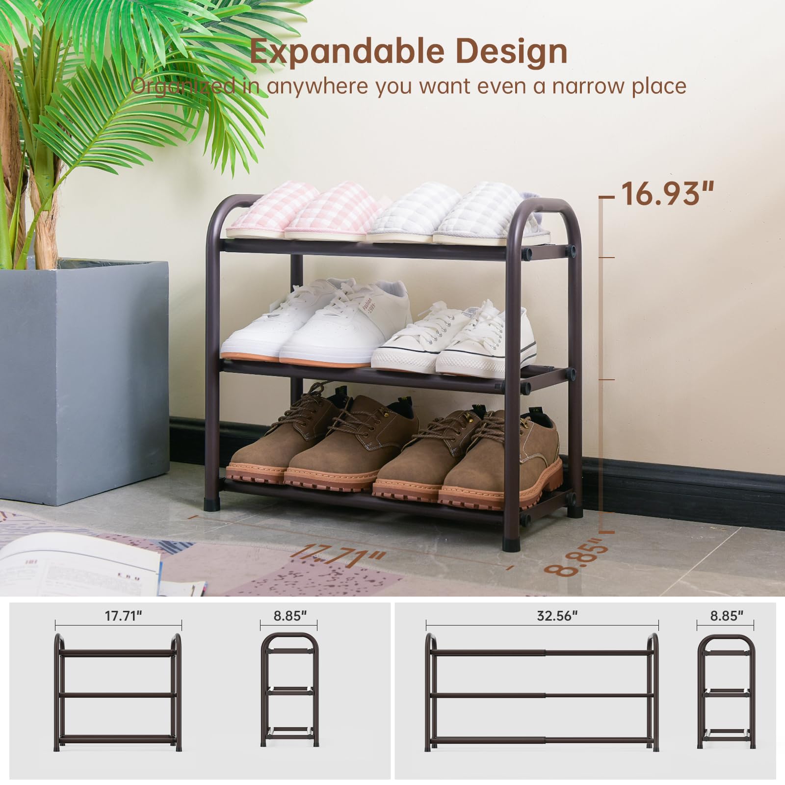 Gonfoam mid-section bearing supports up to 13 lb per shelf.