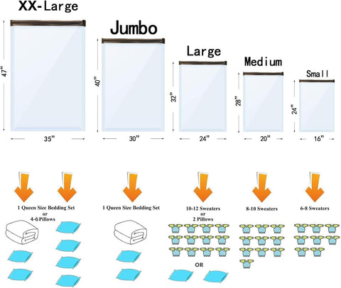 GONGSHI jumbo vacuum bags displayed with bulky clothing