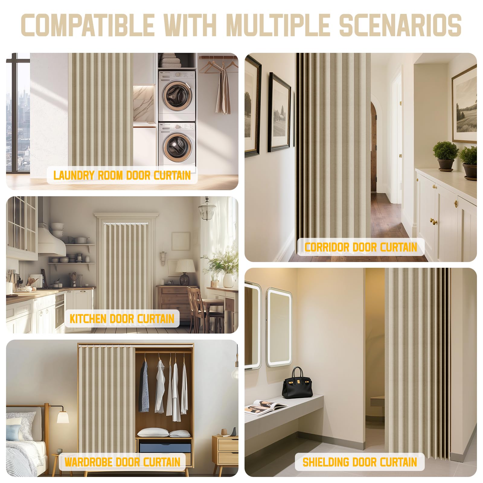 Gonnrly accordion curtain compact folding design saves space when open