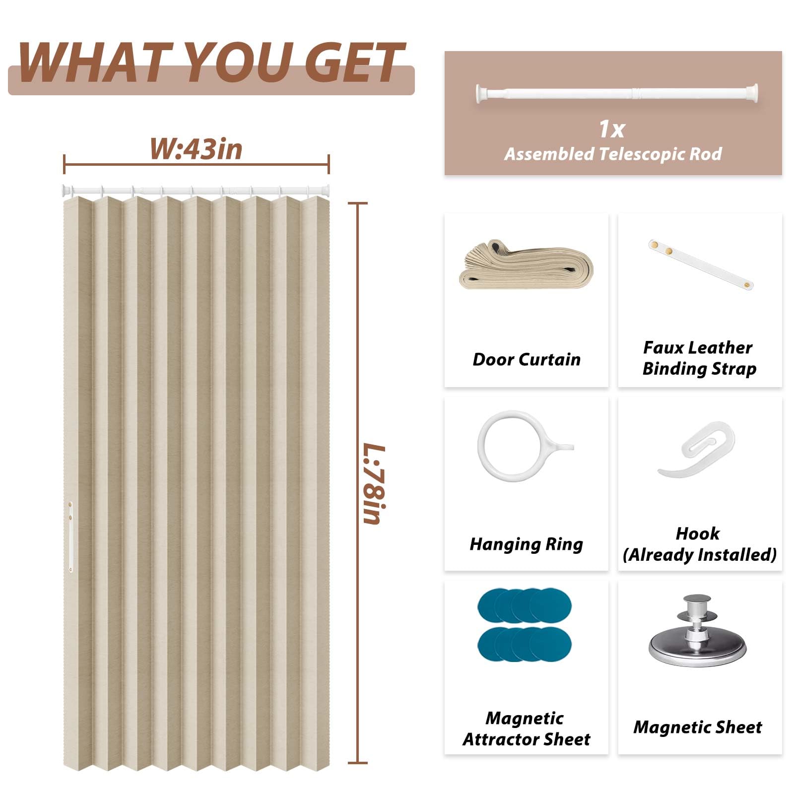 Gonnrly accordion curtain privacy-block design enhances bedroom privacy