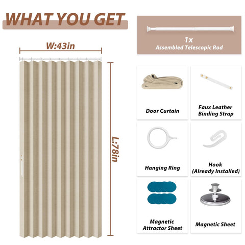 Gonnrly accordion curtain privacy-block design enhances bedroom privacy