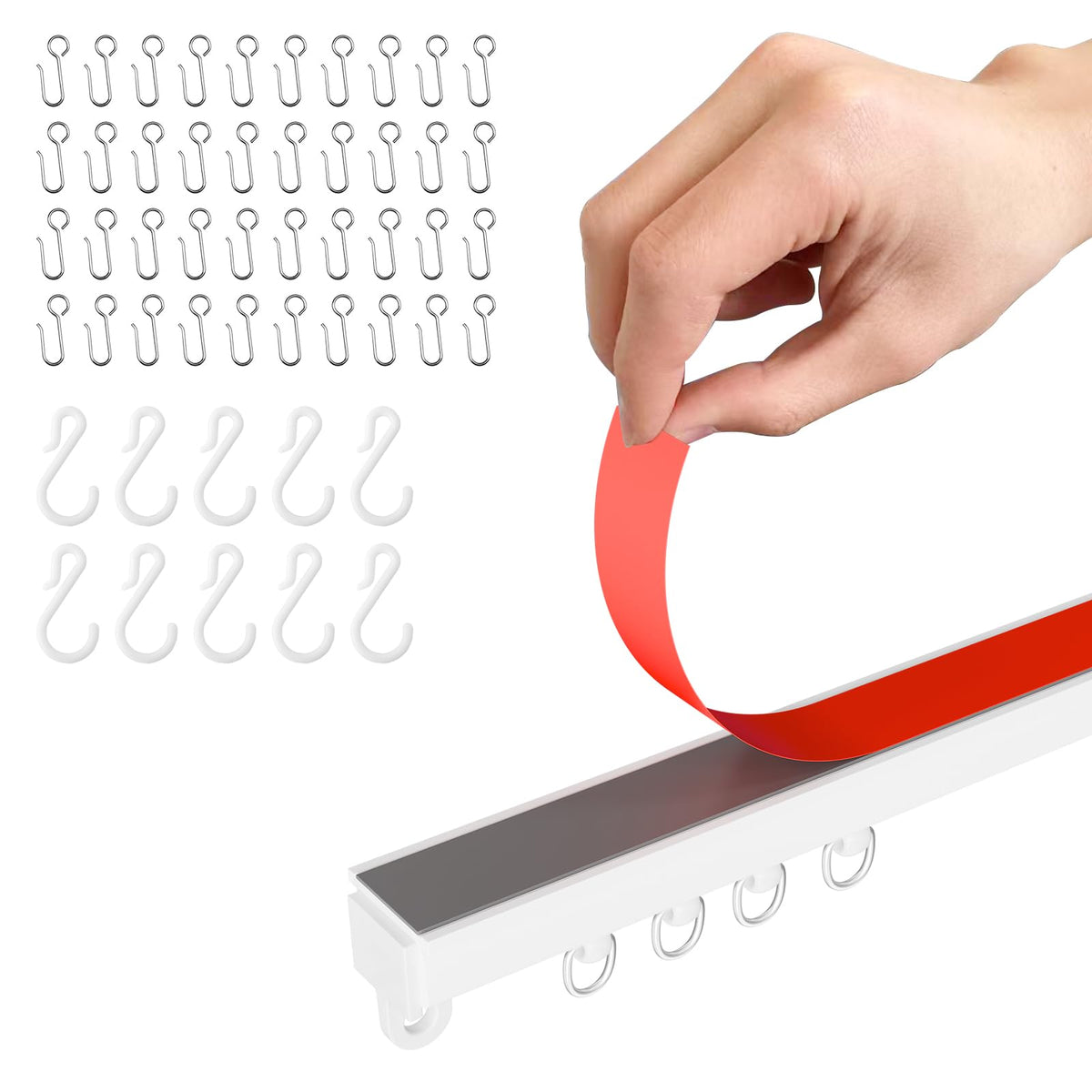 GONNRLY adhesive ceiling track close-up shows a strong bond for rental spaces.