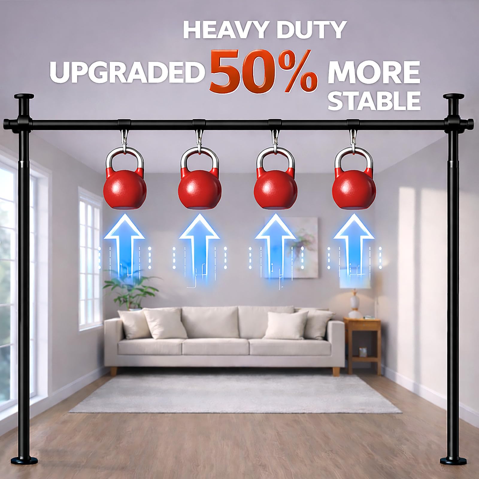 Gonnrly tension rod installation requires no drilling, ideal for rentals.