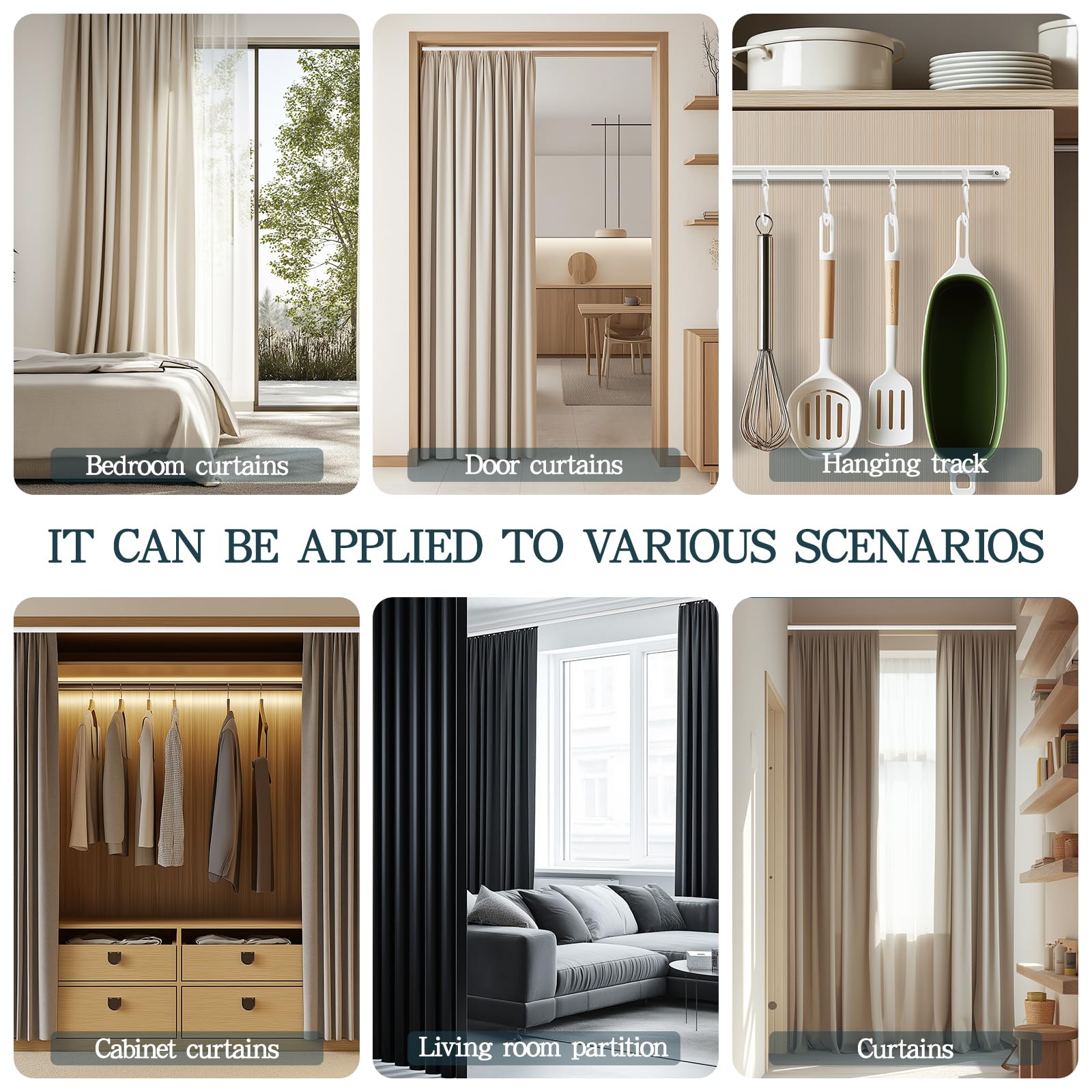 GONNRLY track in action: curtains slide smoothly for modern, clutter-free spaces.