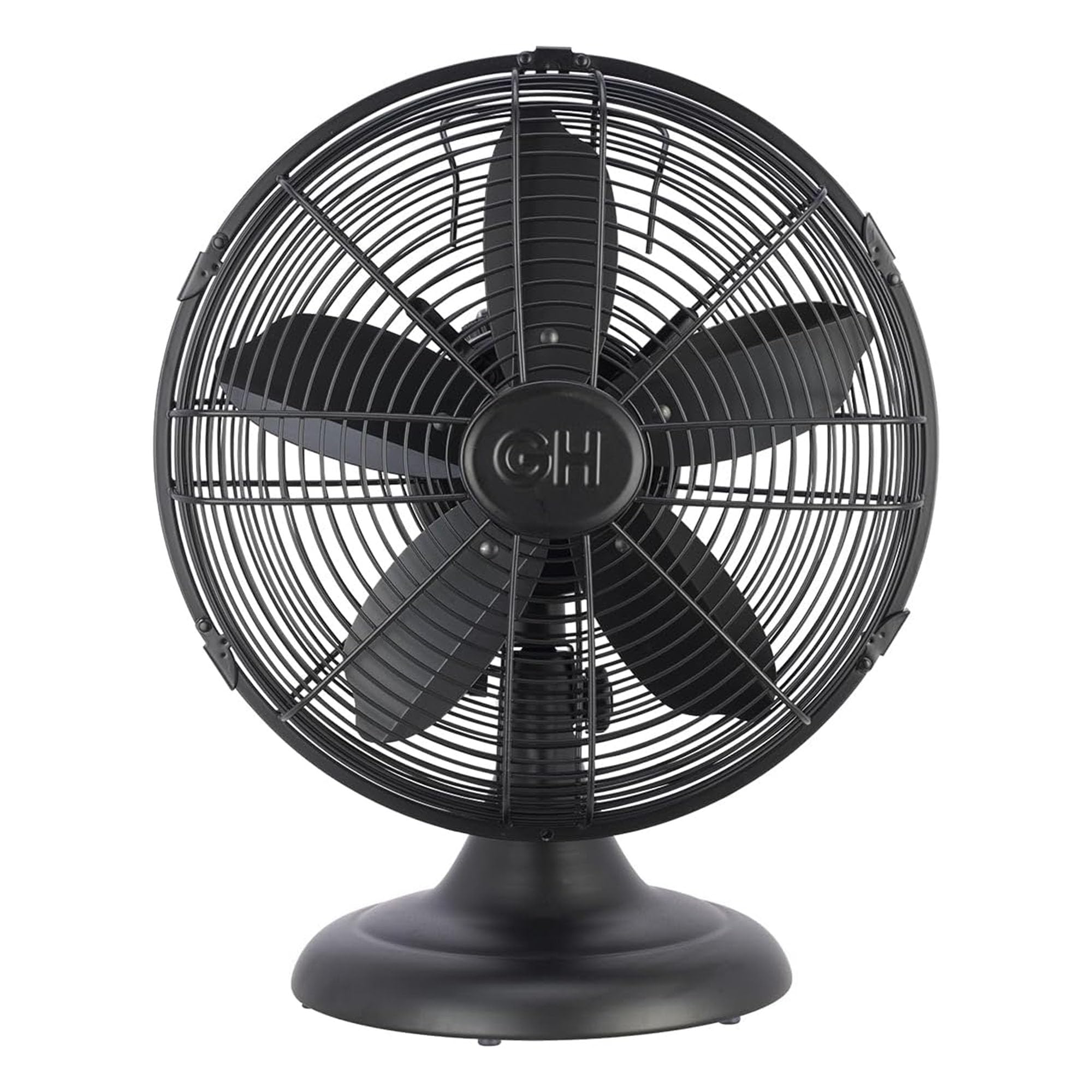 Good Housekeeping 92603 retro desk fan side angle highlights compact portable design
