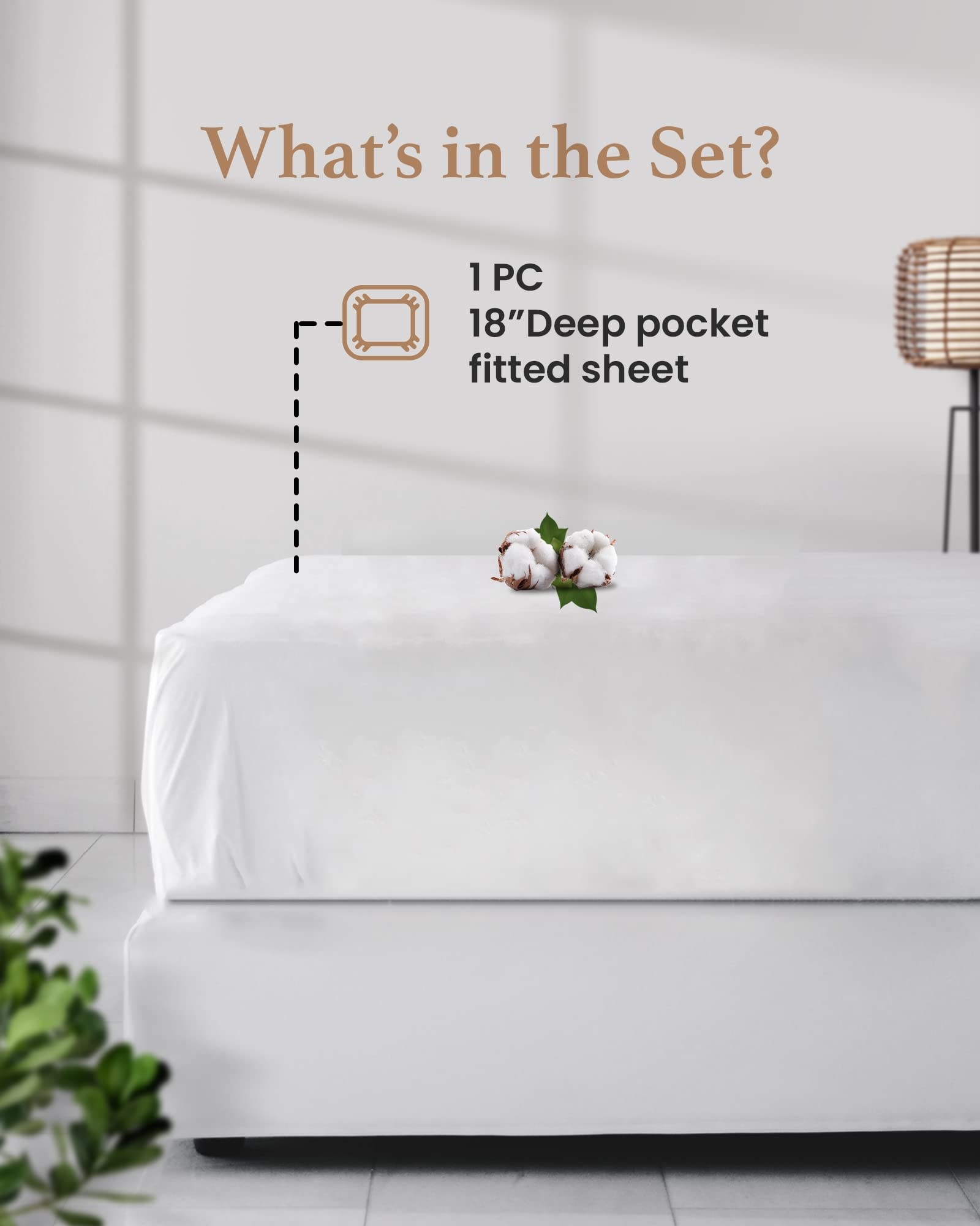 Good Sleep Bedding Egyptian cotton fitted sheet provides breathable luxury with long-staple fibers