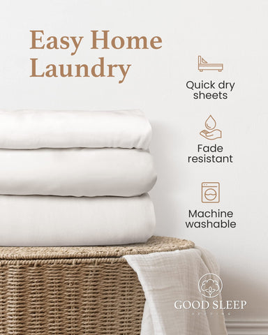 Good Sleep Bedding silk-soft feel, naturally cool, ideal for comfortable, hotel-like nights.