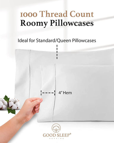 Good Sleep Bedding satin-weave pillowcase delivers silky touch and luxurious feel.
