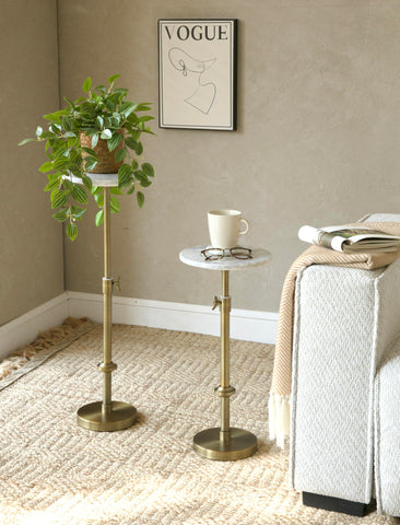Goodinough adjustable-height marble drink table coasters protect surfaces while entertaining.