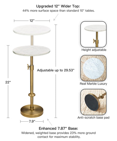 Height-adjustable mechanism for sofa-arm clearance and versatile use.