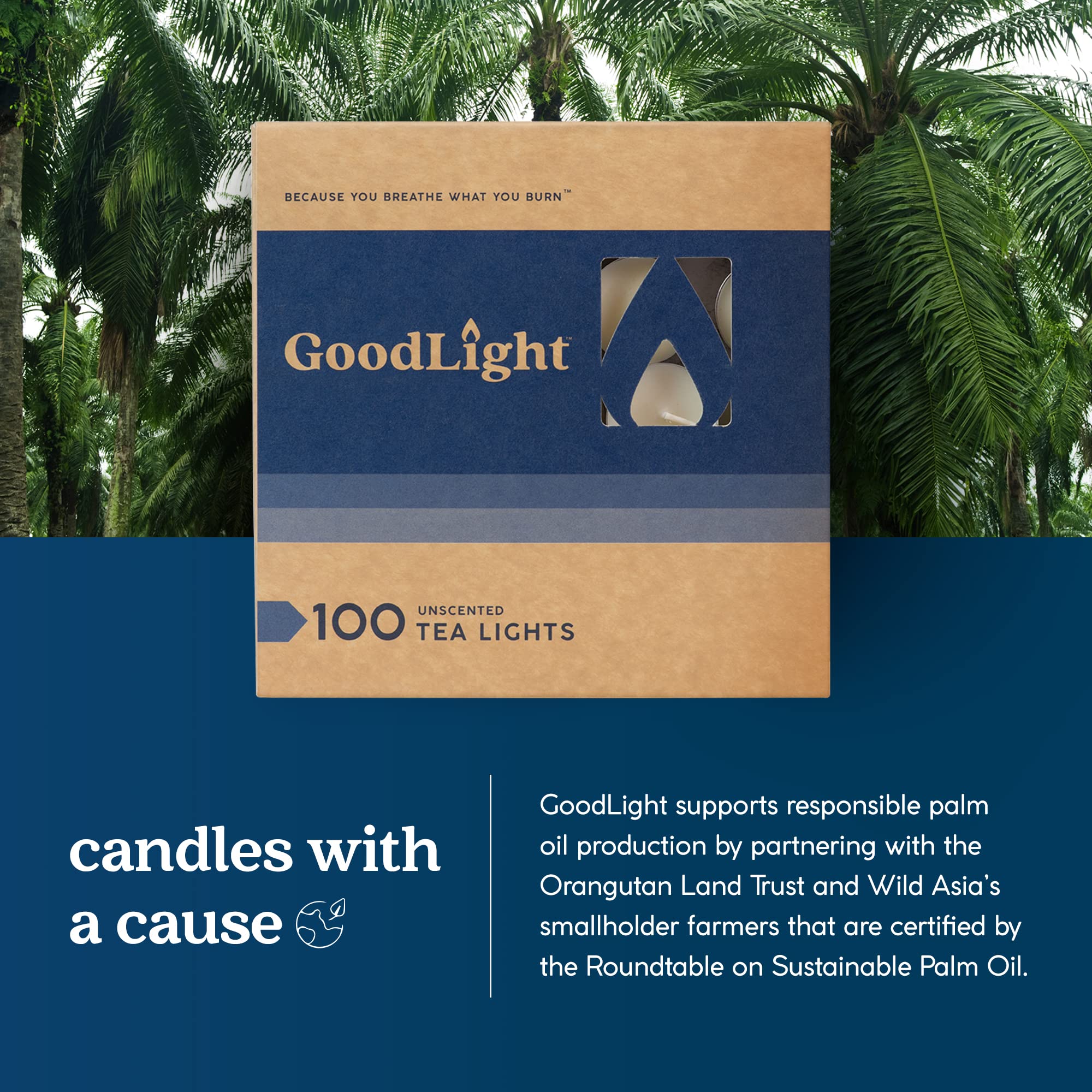 GoodLight warm-ambience tea light ideal for dinners and parties.