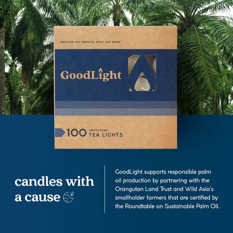 GoodLight warm-ambience tea light ideal for dinners and parties.