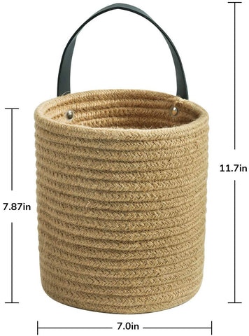 Goodpick 2pack jute hanging basket facilitates key or wallet storage while staying decorative.