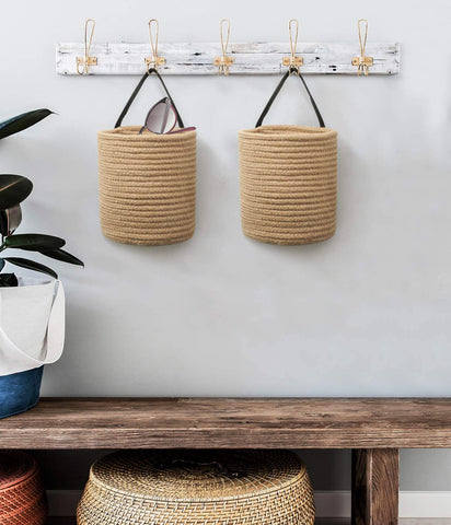 Goodpick 2pack jute hanging basket is wall-mount friendly and lightweight.