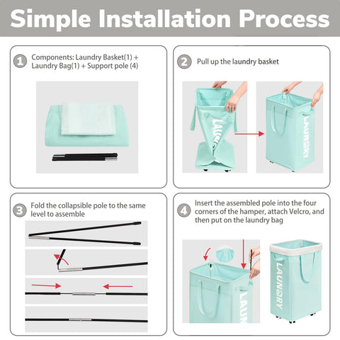 Goodpick 75L collapsible hamper provides ample laundry capacity.
