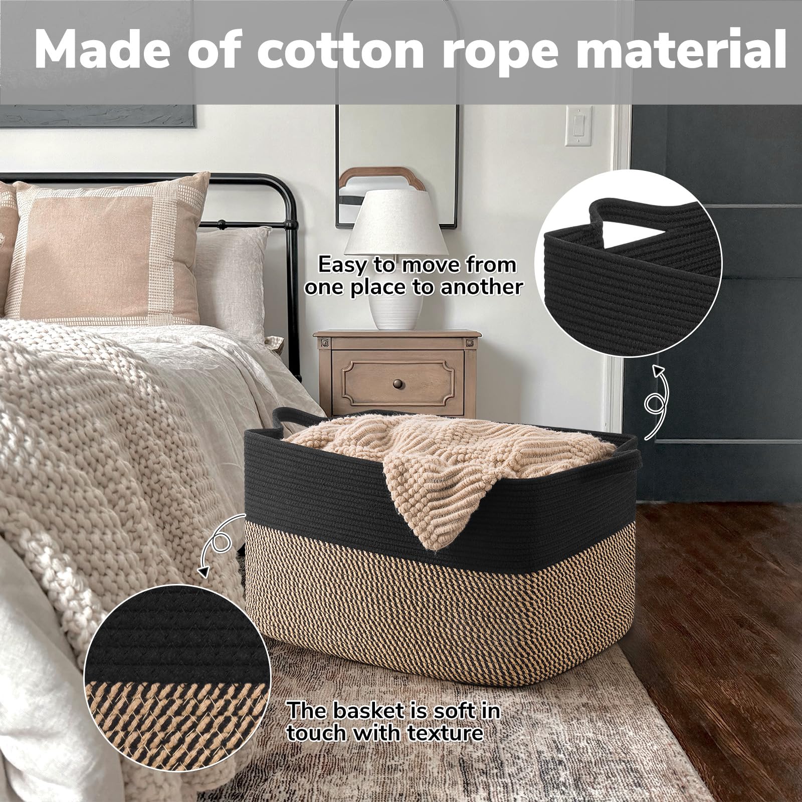 Goodpick living-room-storage demonstrates versatile space for throws and magazines.