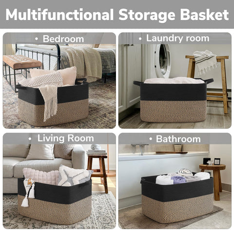Goodpick cotton rope basket is machine washable for quick care.