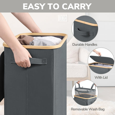 Goodpick foldable laundry hamper collapses for compact storage when not in use.