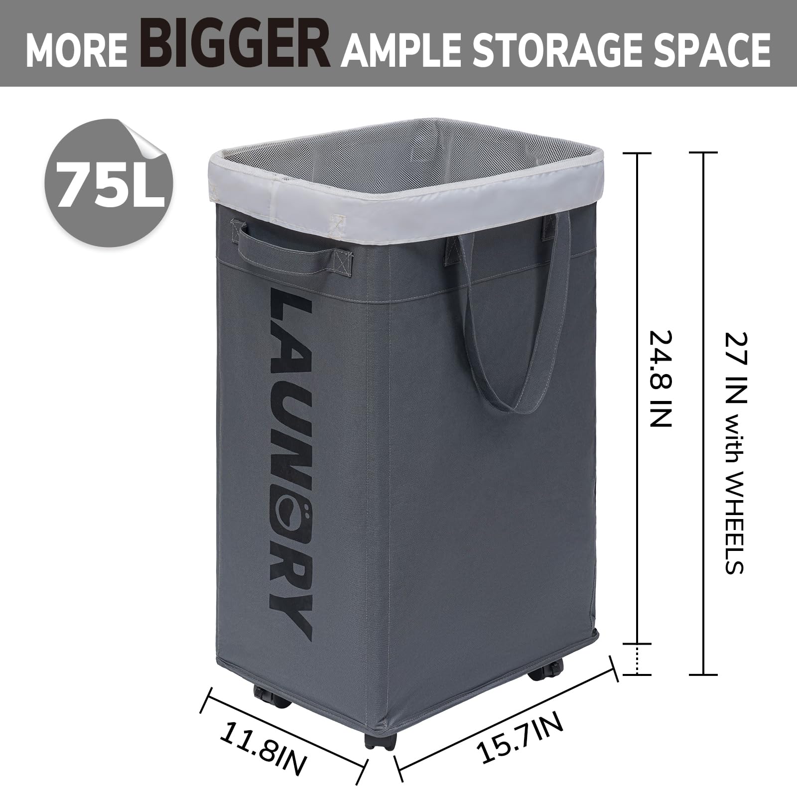 Goodpick hamper removable inner bag for quick clothes removal and washing.