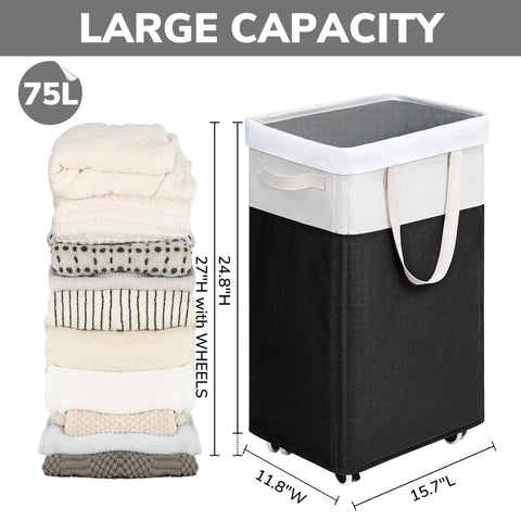Goodpick large-capacity 75L bin provides ample space for laundry.