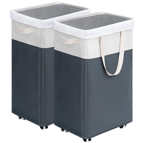 Goodpick laundry basket with 75L capacity and wheels for easy moving