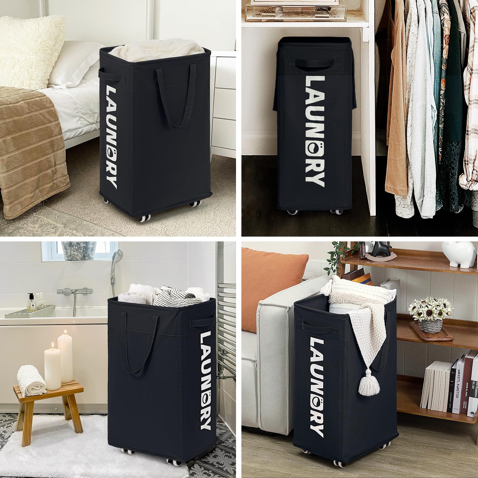 Goodpick dorm room setup with 75L basket ready for laundry trips