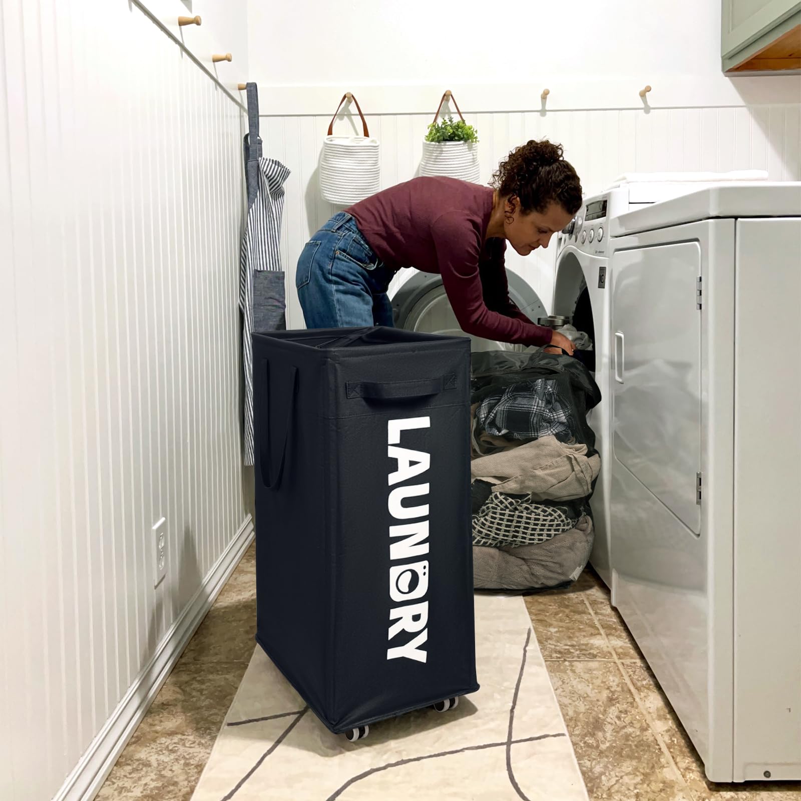 Goodpick 75L basket with brakes emphasizes safe transport around home