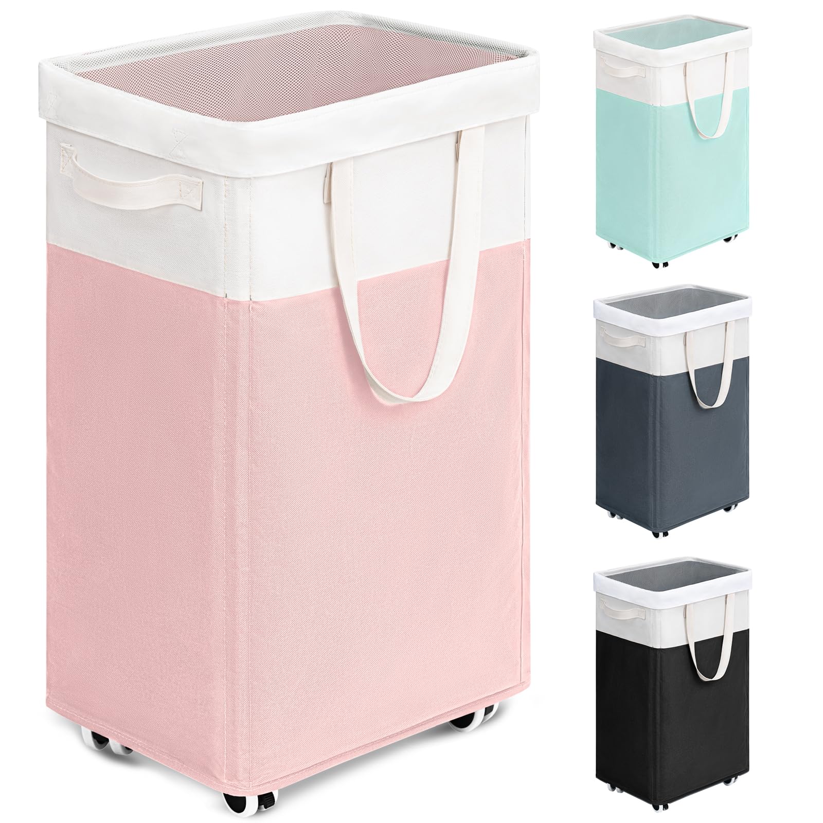 Goodpick laundry basket with wheels for effortless transport around dorms