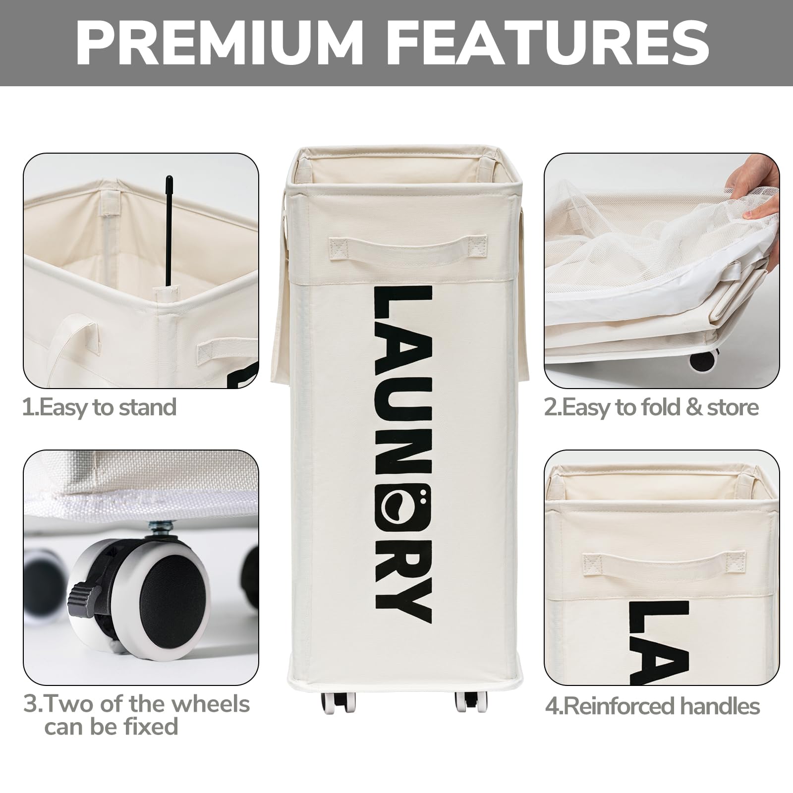 Goodpick laundry hamper spacious interior provides ample room for shirts, pants, and more.