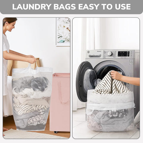 Goodpick pink dorm room laundry basket in use for college convenience
