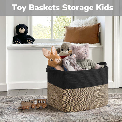 Goodpick laundry basket in living room blends with décor and storage.