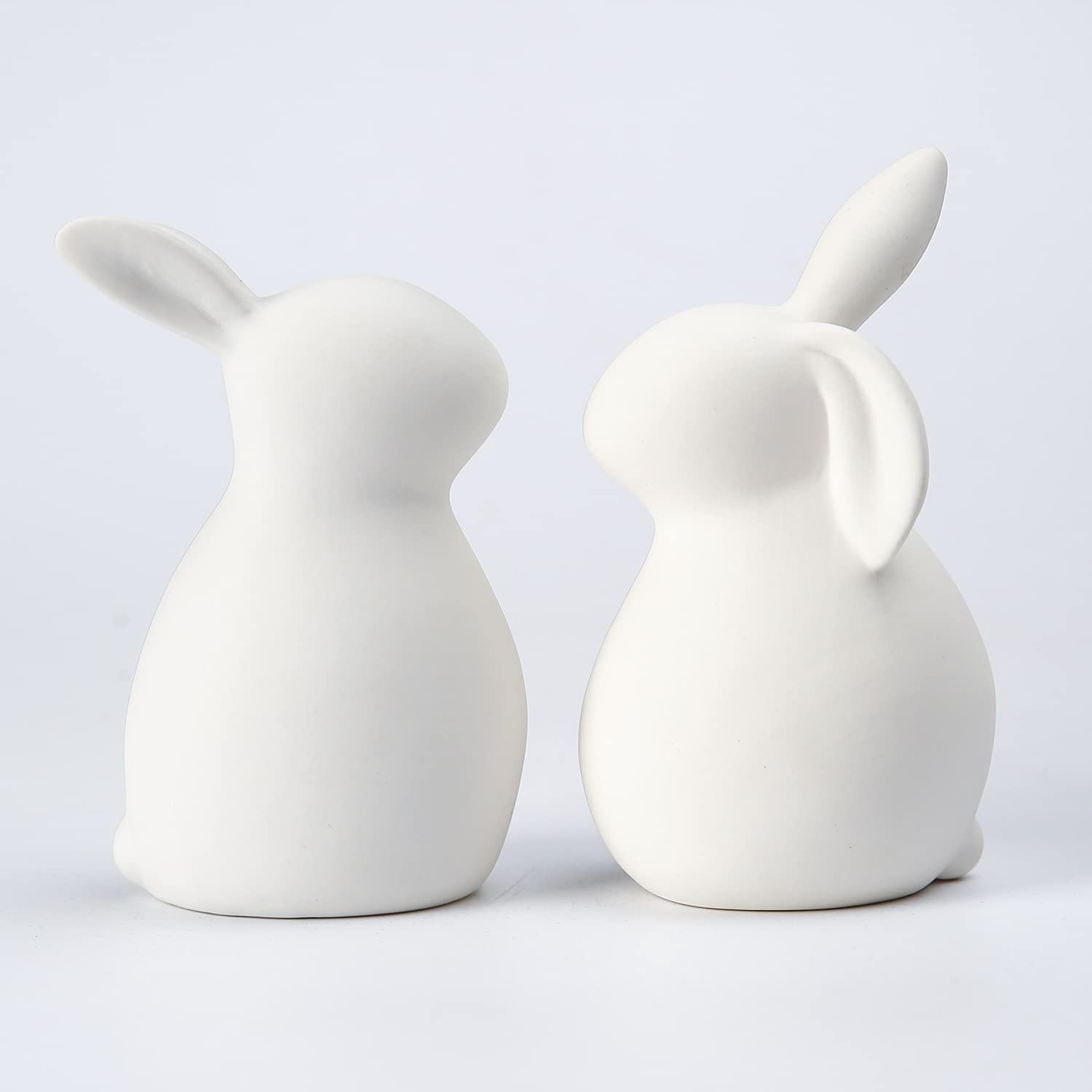 GOODSTART ceramic white rabbit pair for elegant table accents and spring décor