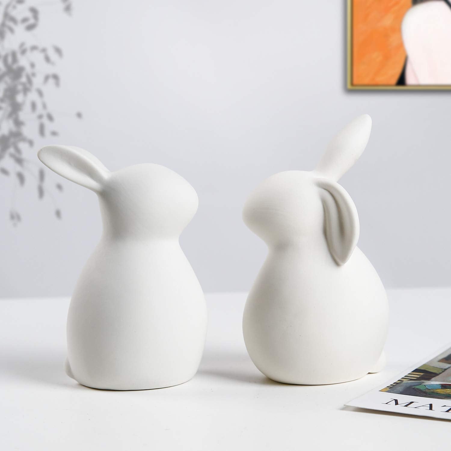 GOODSTART modern porcelain rabbits add chic minimalist flair to any living space