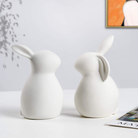 GOODSTART modern porcelain rabbits add chic minimalist flair to any living space