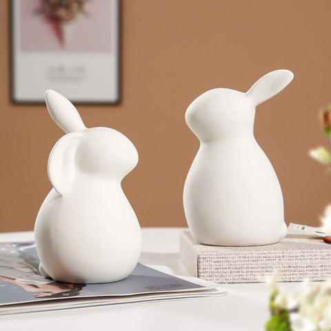 GOODSTART white rabbit decoration for shelves, mantels, or coffee table