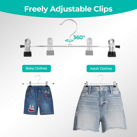 GoodtoU 24-pack clip hangers organize pants, skirts, and jeans efficiently