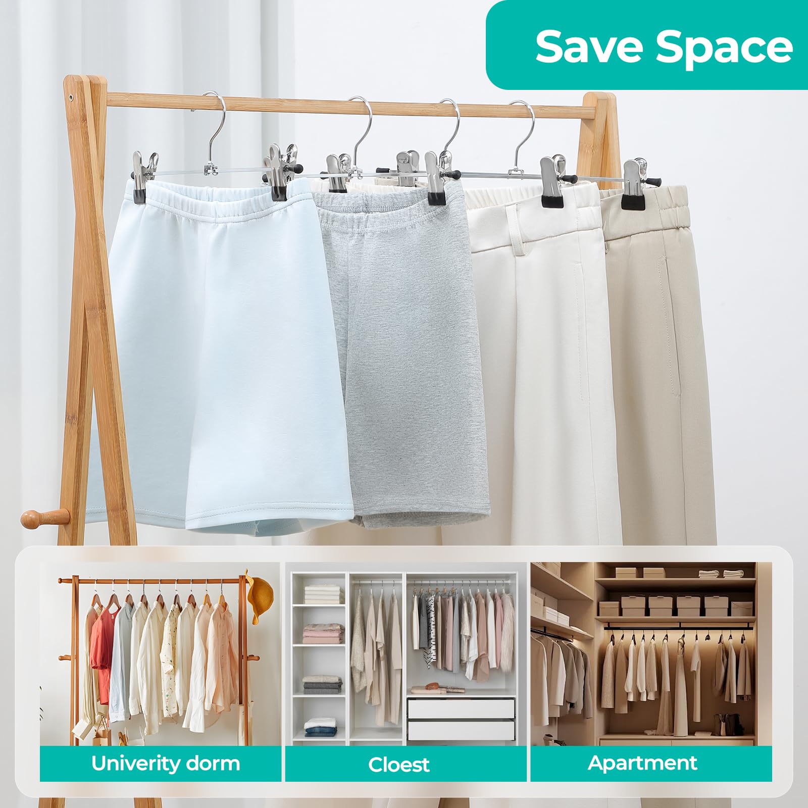 GoodtoU versatile clip hangers hold towels, socks, and more for storage flexibility