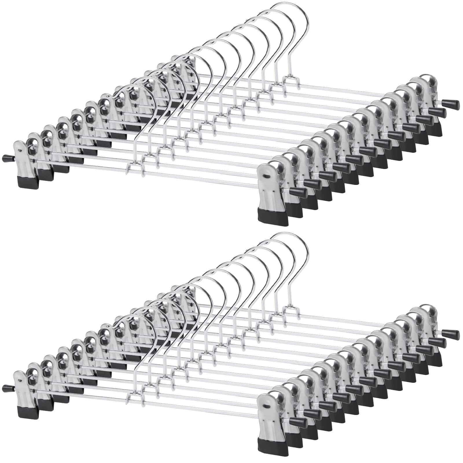 GoodtoU pants hangers with clips close-up showing adjustable grips for diverse garments