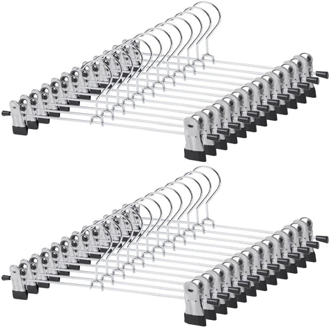 GoodtoU pants hangers with clips close-up showing adjustable grips for diverse garments