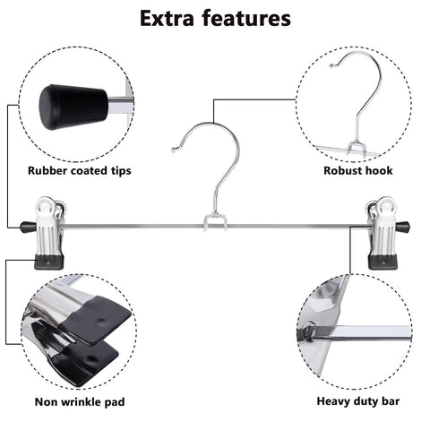 GoodtoU slim metal pants hangers, space-saving design for compact closets